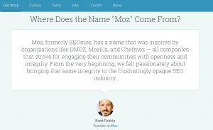 Voorbeeld MOZ content marketing